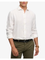 superdry d2 stud riviera l/s linen shirt πουκαμισο ανδρικο m4011103a-01c white