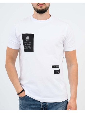karl lagerfeld t-shirt crewneck 755044-561221-10 white σε προσφορά