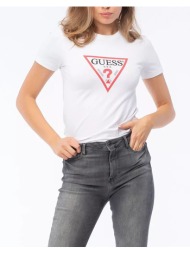 guess jeans gj ss cn slim iconic tee μπλουζα γυναικειο w4yi04j1314-g011 white