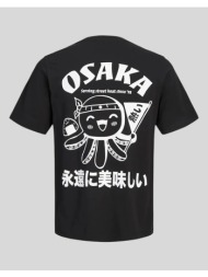 jack&jones jjosaka back print tee ss crew neck 12297699-blackosaka black