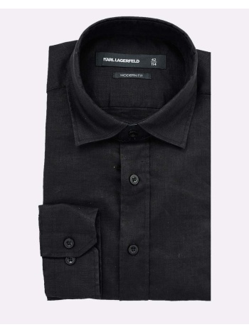 karl lagerfeld shirt modern fit 605084-562791-990 black σε προσφορά