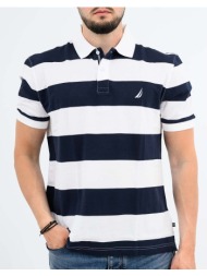 nautica μπλουζα πολο κμ row polo shirt 3ncn1cr0121-908 white