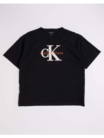 calvin klein jeans mesh applique ss t-shirt σε προσφορά