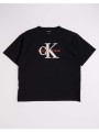 calvin klein jeans mesh applique ss t-shirt lvcksja03b-8y-16y-beh black
