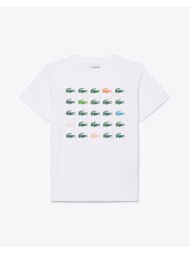 lacoste μπλουζα κμ tee-shirt ss 3tj7369-001 white