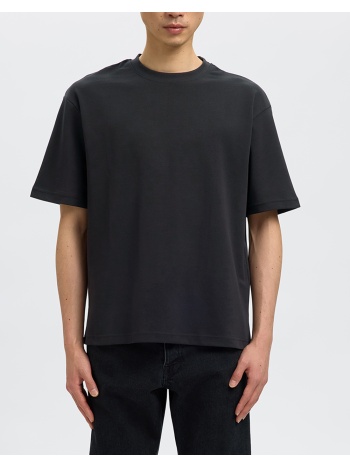 selected slmlooseoscar ss o-neck tee noos 16094143-black σε προσφορά