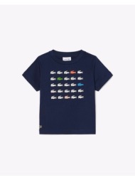 lacoste μπλουζα κμ tee-shirt ss 3tj6943-166 navyblue