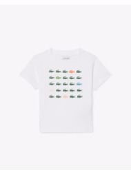 lacoste μπλουζα κμ tee-shirt ss 3tj6943-001 white