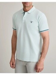 navy&green μπλουζακι πολο m/χρωμο, custom fit 24ge.1038-mint green/pilot blue mintgreen