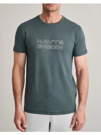navy&green μπλουζα λαιμοκοψη 24tu.347/5r-army green σε προσφορά