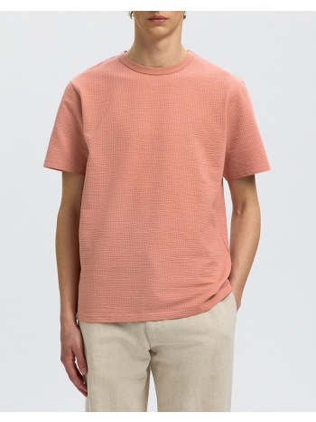 selected slmsander seersucker ss o-neck tee 16092769-rose σε προσφορά