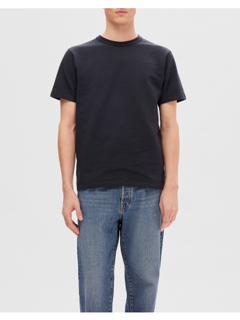 selected slmsander seersucker ss o-neck tee 16092769-sky σε προσφορά