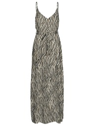 vero moda vmeasy joy slit maxi v-neck dress wv ga 10307995-oatmealdolly multi