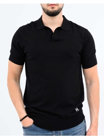 karl lagerfeld knit polo 1/2 655014-562302-990 black σε προσφορά