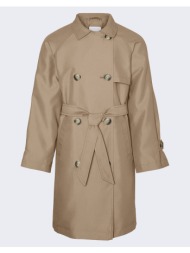 vero moda jan vmdoreen long trenchcoat girl 10302607-silver mink tan
