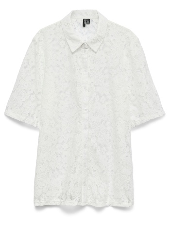 vero moda vmhoney lace 2/4 shirt wvn 10347856-snow
