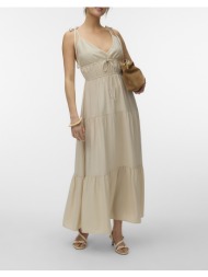 vero moda vmathena singlet detail ankle dress wvn 10345603-oatmeal biege