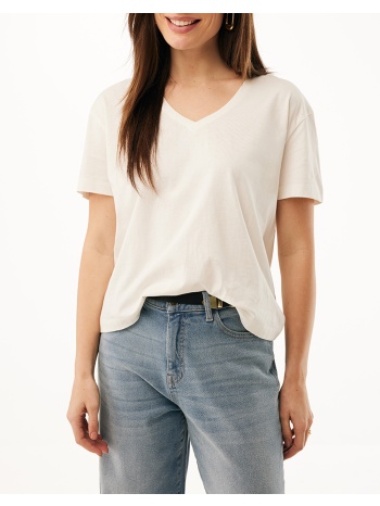 mexx noraline v-neck t-shirt mf007800361w-110605 offwhite σε προσφορά