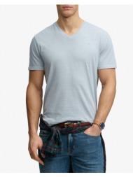 superdry d3 ovin classic cotton linen vee μπλουζα ανδρικο m1012391a-k5e lightblue
