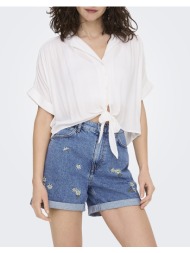 only onlpaula life s/s tie shirt wvn noos 15281497-white white