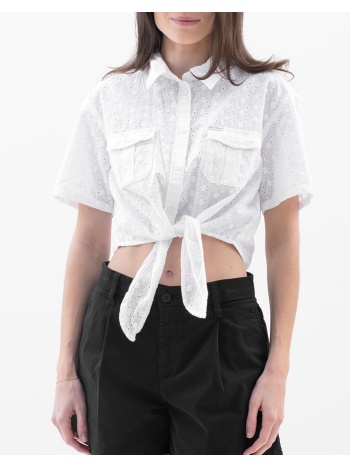 guess jeans gj cropped front tie top πουκαμισο γυναικειο σε προσφορά