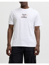 jack&jones jcoeterna front print tee ss crew fst 12298583-bright white white
