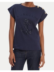 guess by marciano lyris sequins tshirt μπλουζα γυναικειο 6rgi036362a-g77g darkblue