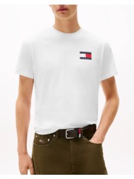 tommy jeans tjm slim essential flag tee ext new dm0dm20740-ybr white