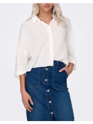 only onlastrid life 2/4 crop shirt wvn noos 15307870-cloud dancer ecru