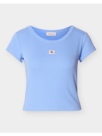 calvin klein jeans a- woven label 2x2 rib baby tee