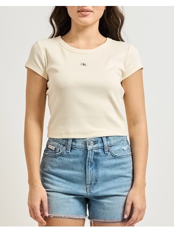 calvin klein jeans a- woven label 2x2 rib baby tee