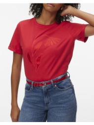 vero moda vmmaja paulina ss top box jrs 10343557-poinsettia1flower red