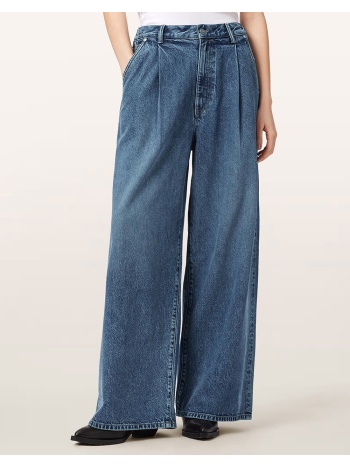 all saints haze pleat jean w047ee-mid indigo denimblue