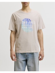 jack&jones jjgradient print tee ss crew neck ln 12288094-moonbeam cream