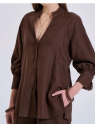 bill cost πουκαμισο 10-280580-0-καφε brown