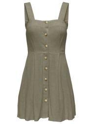 only onlsiesta linen bl short strap dress pnt 15370390-mermaid khaki