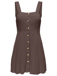 only onlsiesta linen bl short strap dress pnt 15370390-shopping bag chocolate
