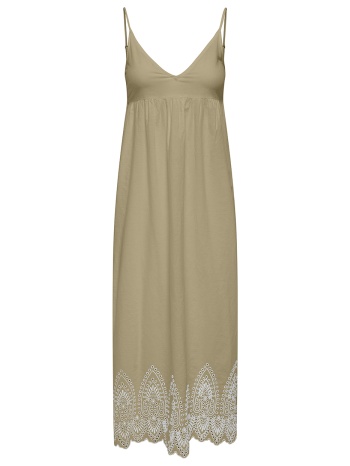 only onltulum emb long strap dress wvn 15369128-olive