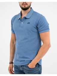 la martina μπλουζα polo κμ man polo s/s sleeve cotton piq 3lmbpmp11-07020 blue
