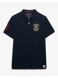 superdry d2 crest polo μπλουζα ανδρικο m1110466a-49p navyblue
