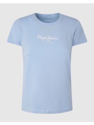 pepe jeans essentials drop 2 new virginia ss n μπλουζα γυναικειο pl505202-524/bay blue lightblue