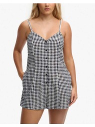 superdry d3 ovin gingham cami playsuit γυναικειο w8012138a-4h6 navyblue