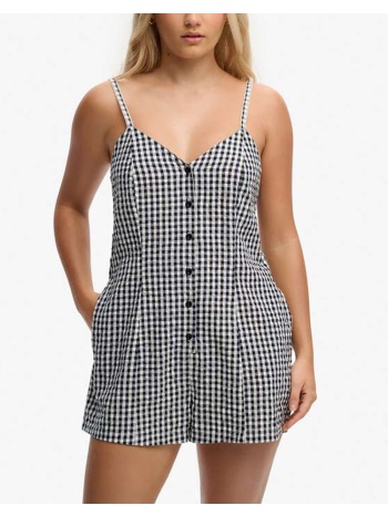 superdry d3 ovin gingham cami playsuit γυναικειο