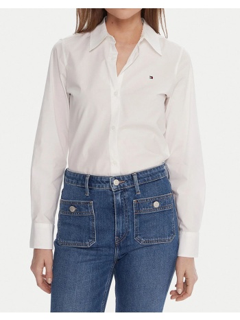 tommy hilfiger ess poplin regular shirt ww0ww47169-ycf white