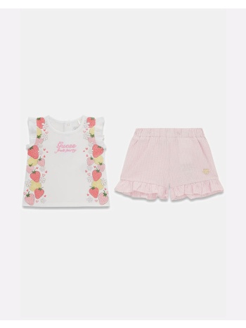 guess set ss t-shirt+seersucker shor σετ παιδικο girl