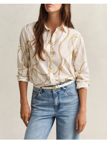 gant πουκαμισο μμ reg printed ctn voile shirt