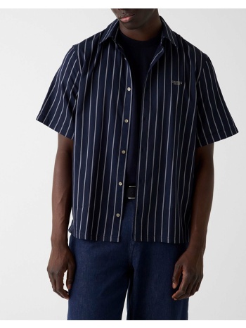 guess ss yarn dyed crinkle shirt πουκαμισο ανδρικο