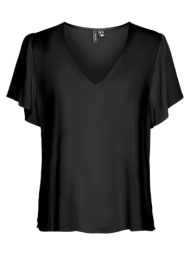 vero moda vmeasy joy v-neck ss blouse wvn ga 10307987-black black
