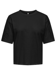 only onltally s/s round neck box top jrs 15375859-blackcircle lia black
