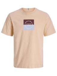 jack&jones jorcatskills square branding tee sscn ln 12290856-peach melba lightcoral